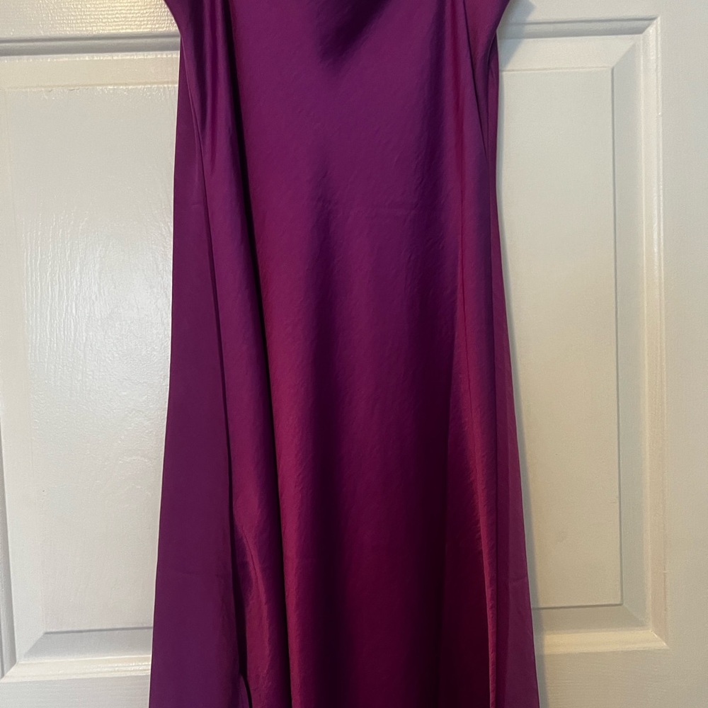 LOFT Purple One Shoulder Slip Dress Cocktail